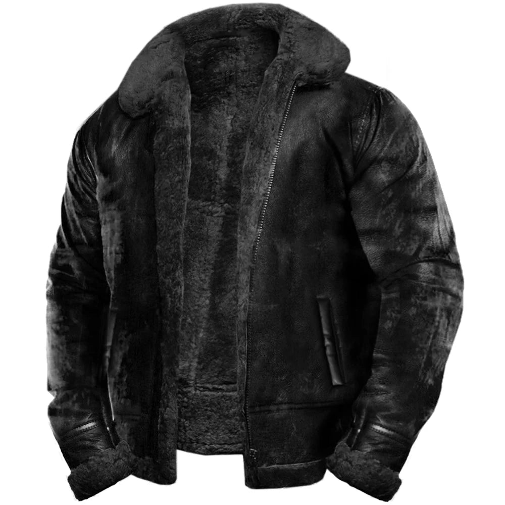 Chaqueta de Cuero Vintage para Hombre