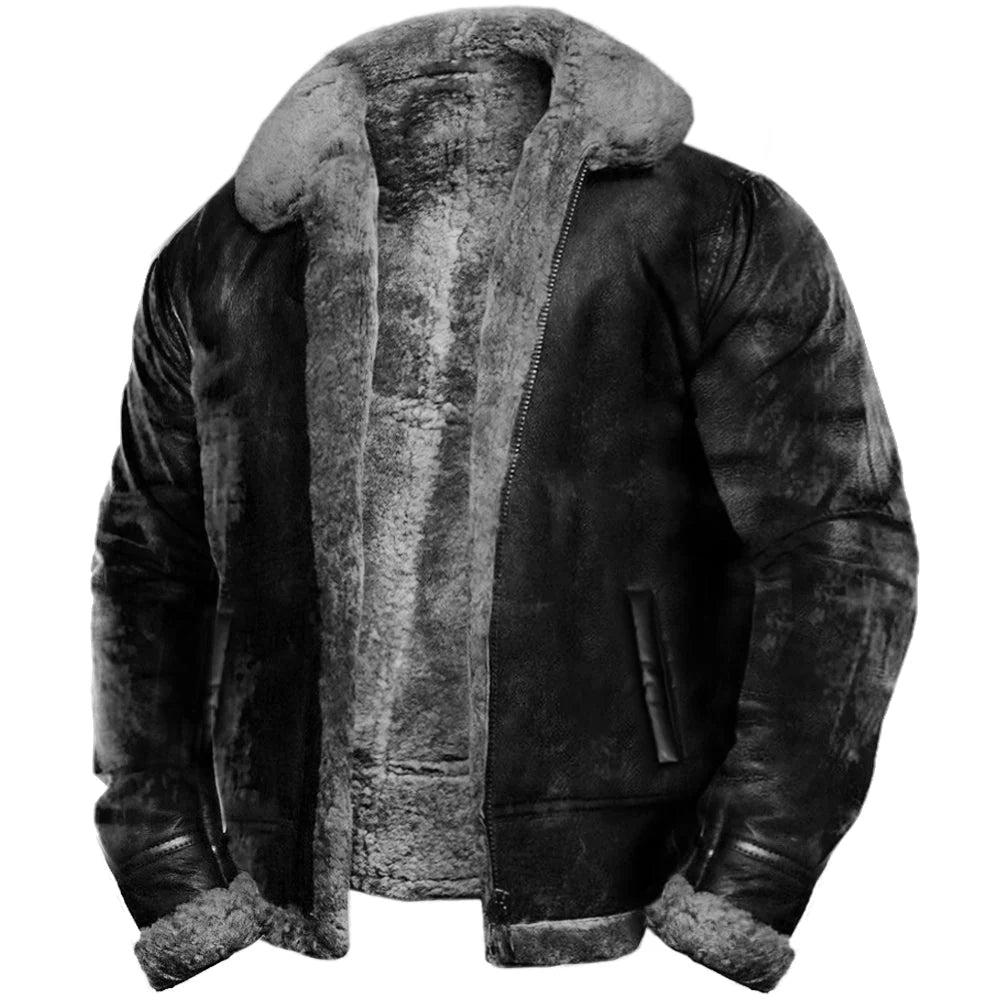Chaqueta de Cuero Vintage para Hombre