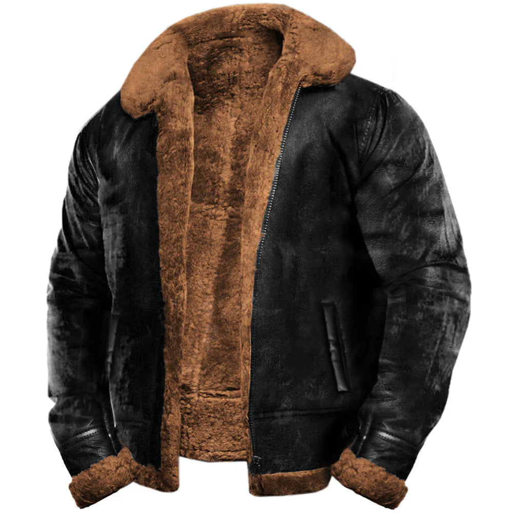 Chaqueta de Cuero Vintage para Hombre